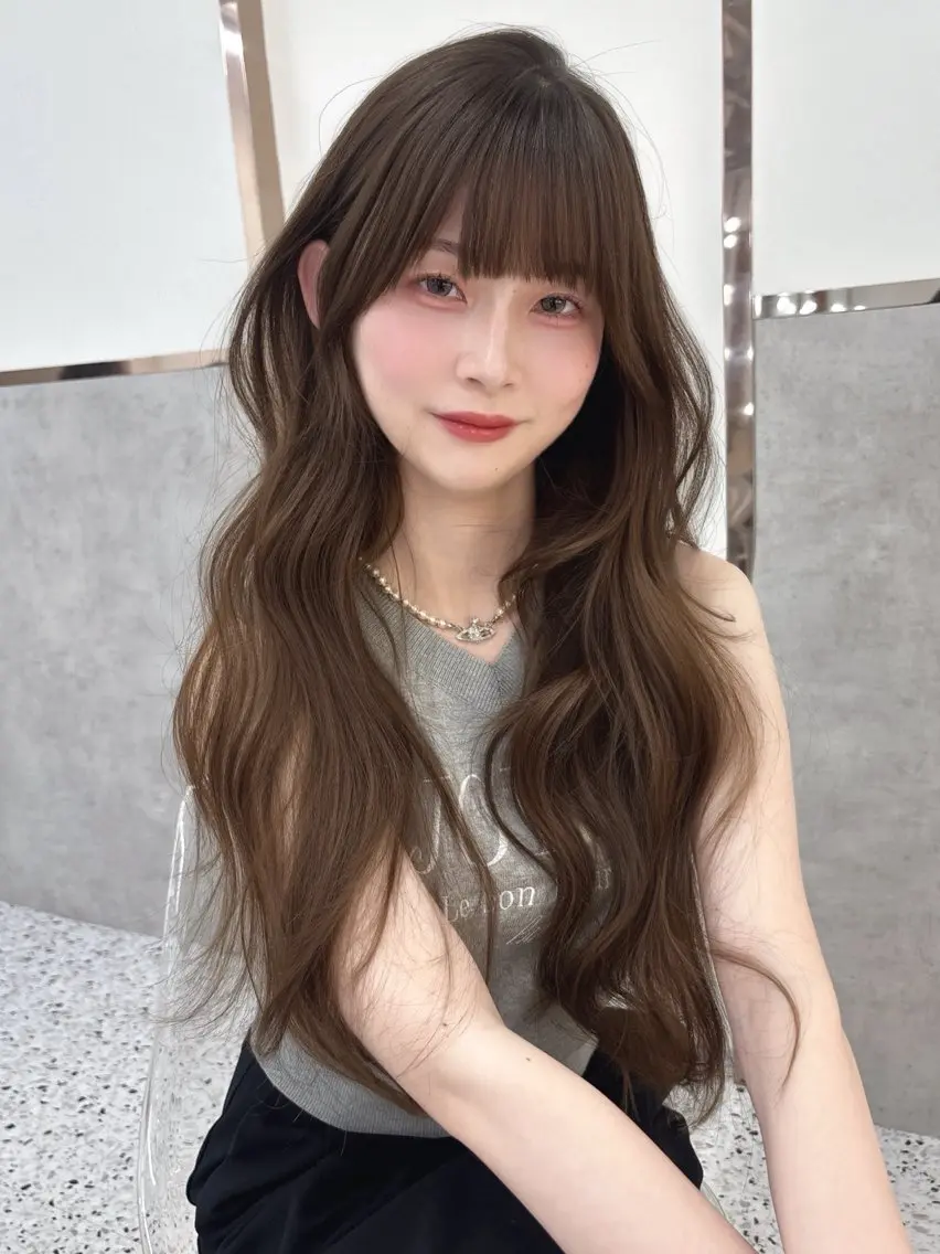 ミディアム カラー ブリーチ ボブ 韓国風ヘア レイヤーカット トリートメント カット ヘアカラー rina🩶 ワンホン/レイヤーのヘアスタイル
