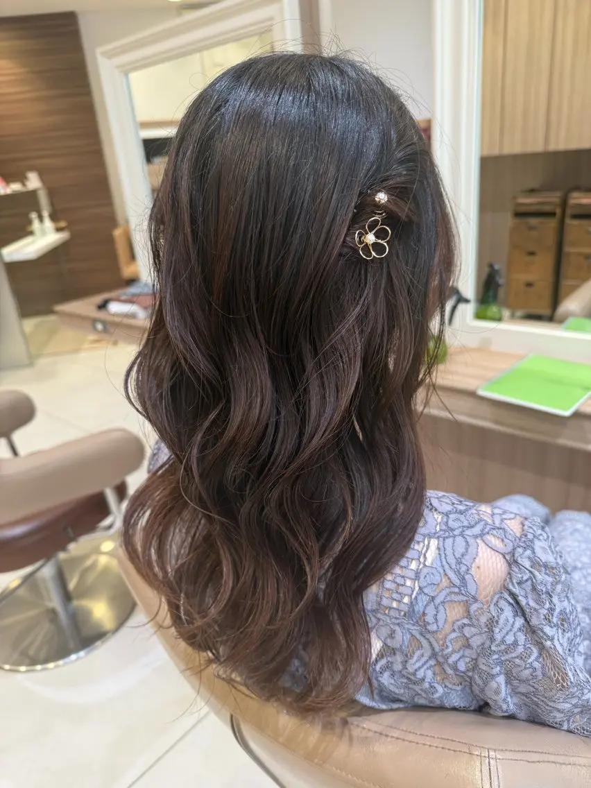 ロング ヘアアレンジ ヘアセット 韓国ヘアメイク🎀/ 縮毛矯正✨山本媛香のヘアスタイル