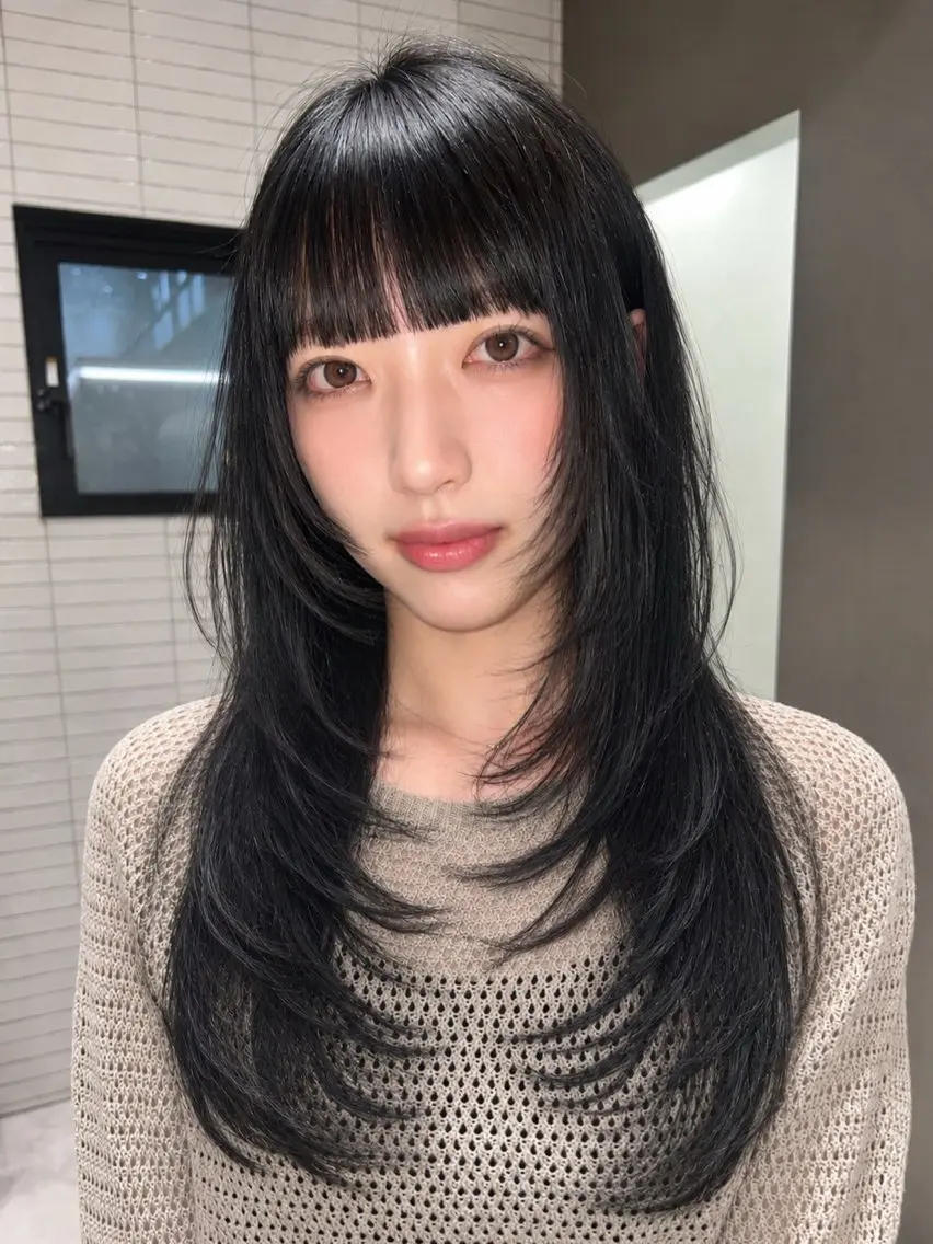 セミロング カット ヘアカラー トリートメント 福岡天神/さや 当日予約空きありのヘアスタイル