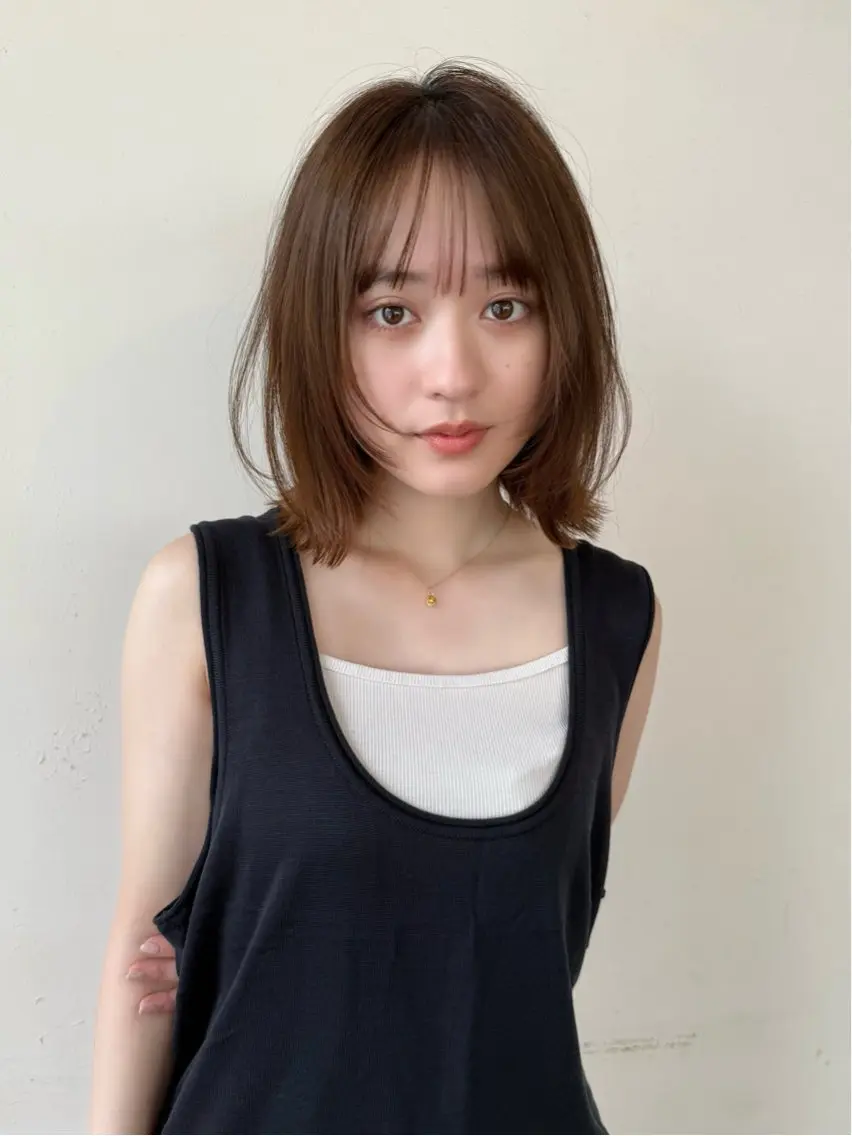 ミディアム カラー やました もえかのヘアスタイル
