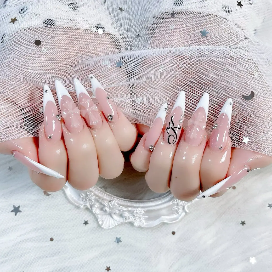 ネイル チークネイル 長さ出し フレンチネイル ジェルネイル グラデーション ハンドネイル THANHTHANH NAILのネイルデザイン