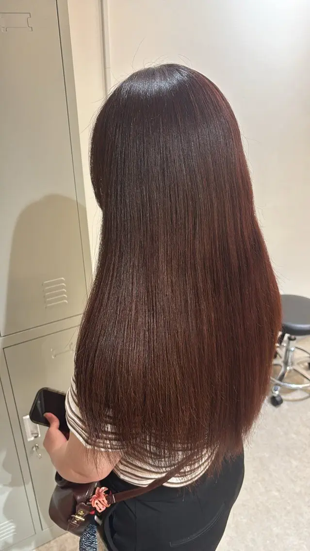 ロング ヘアカラー トリートメント 🩰透明感カラー /韓国風暗髪カラーのヘアスタイル