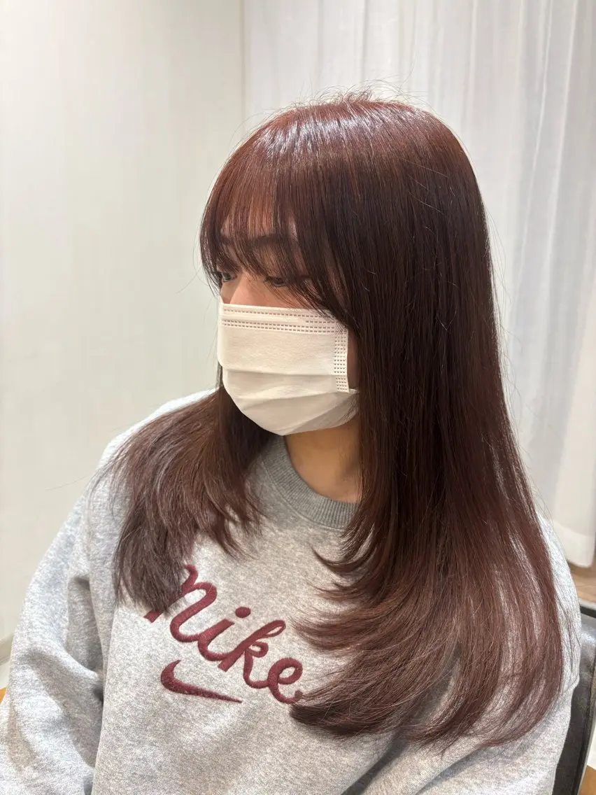 ロング ロングレイヤー レイヤーカット ロング メンズ毛流れ縮毛矯正 🎀さくら🎀のヘアスタイル