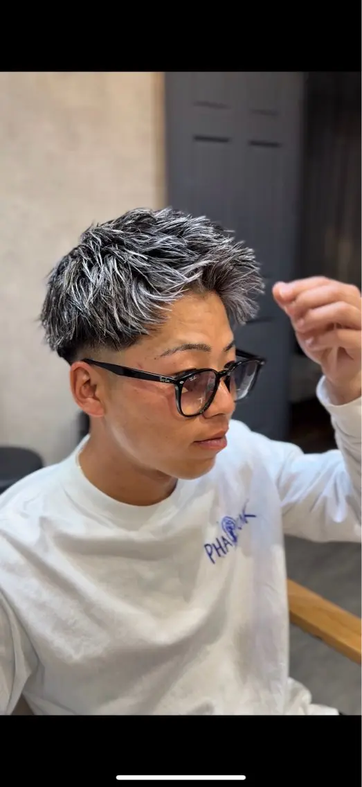 メンズカット+メッシュ（ホイル20枚以上で+1000円）の写真