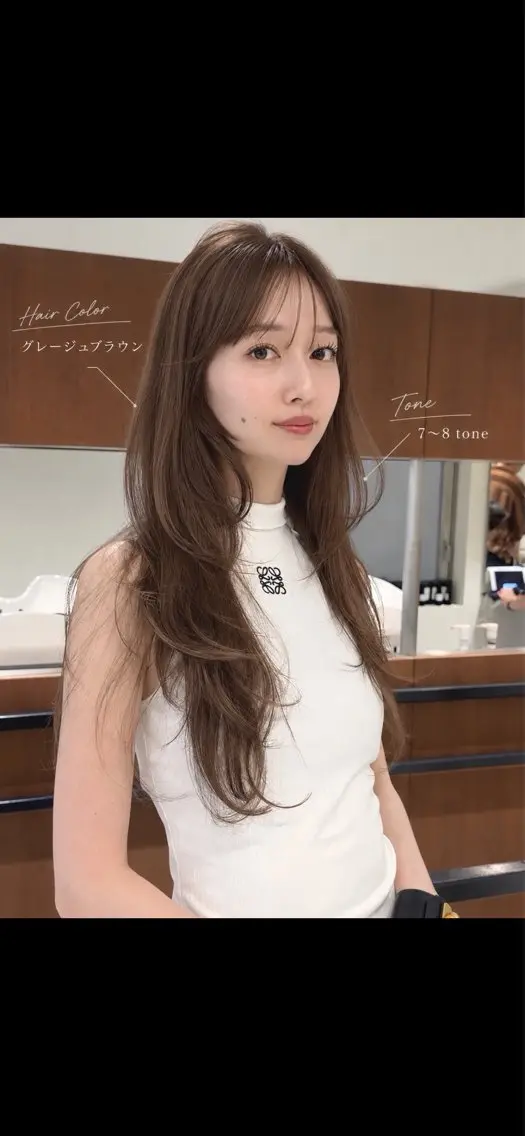 ロング ヘアカラー 渡辺 月のヘアスタイル