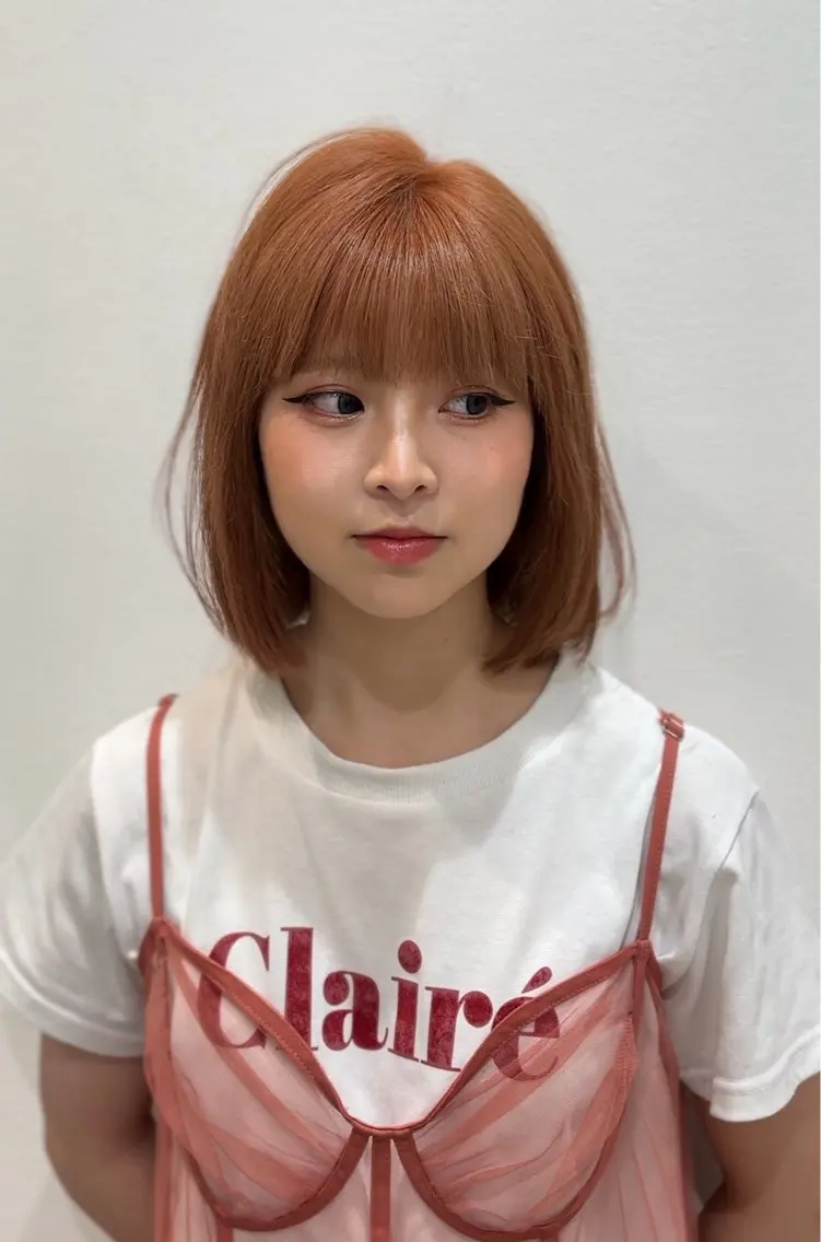 ミディアム ボブ 縮毛矯正 けいし🐬ボブ 美髪縮毛矯正のヘアスタイル