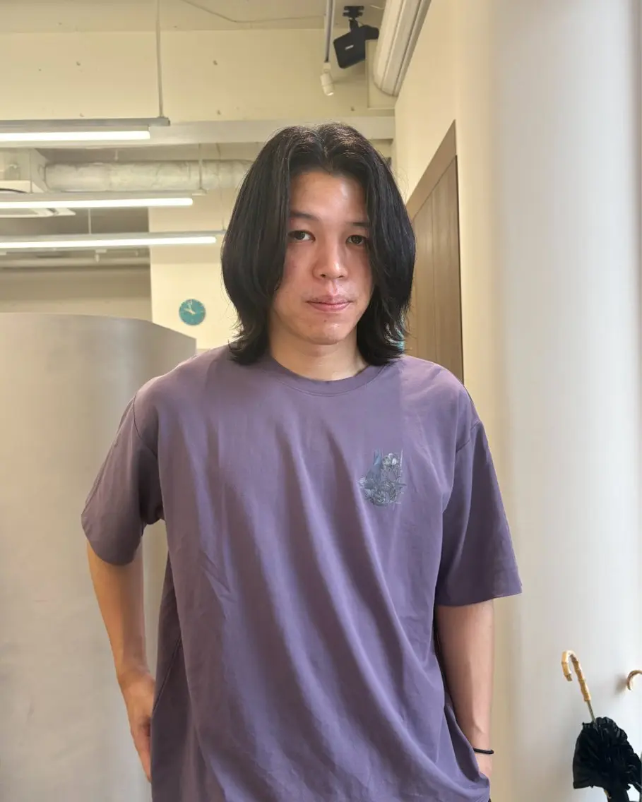 ミディアム メンズ カット 【似合わせカット】 谷口海斗のヘアスタイル