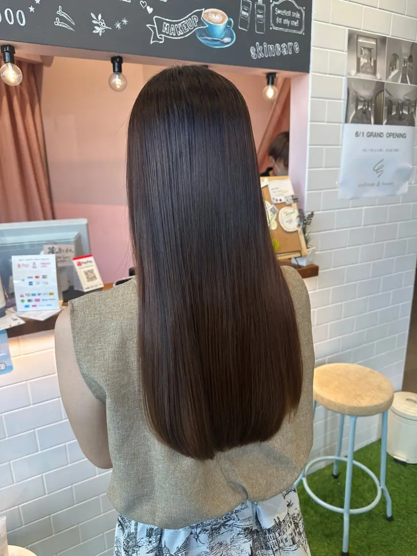 ロング トリートメント カット ヘアカラー トリートメント 韓国風レイヤーカット 🇰🇷❕モカのヘアスタイル