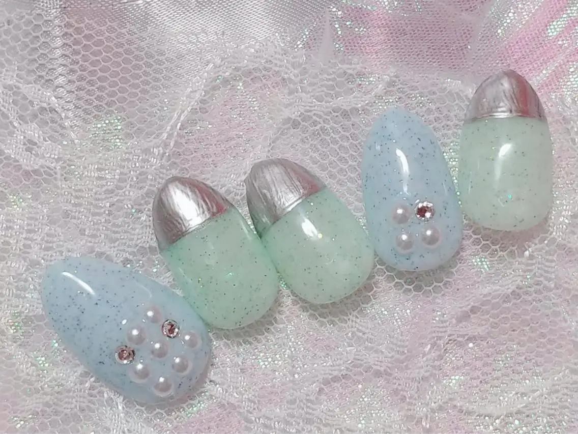 ネイル ミラーネイル パステルネイル Nail lieNのネイルデザイン