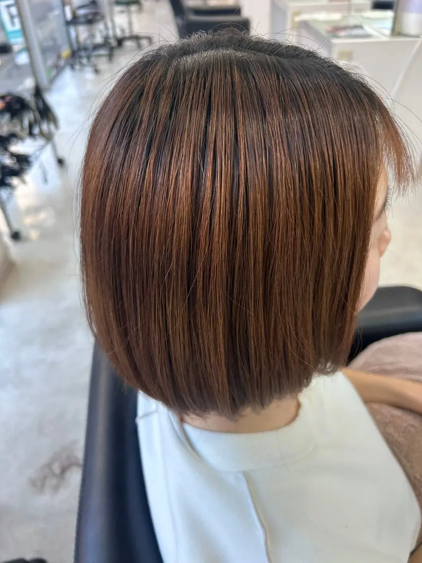 ミディアム ボブ 外ハネヘア カラーモデル募集中/ ともみのヘアスタイル