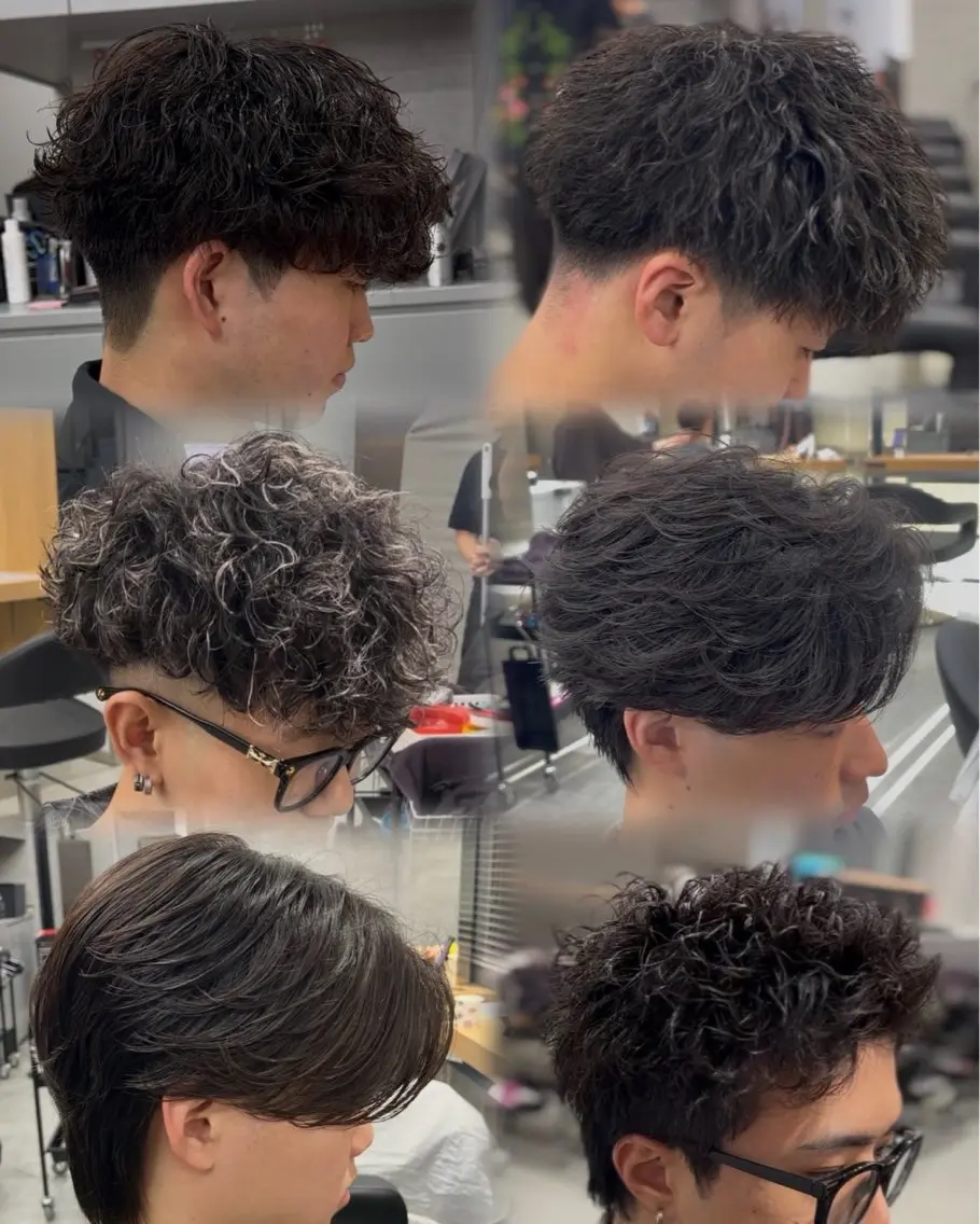 ショート カラー パーマ メンズ メンズパーマ カット パーマ トリートメント ヘアセット 🔥メンズ 特化🔥菊水皐暉🔥のヘアスタイル