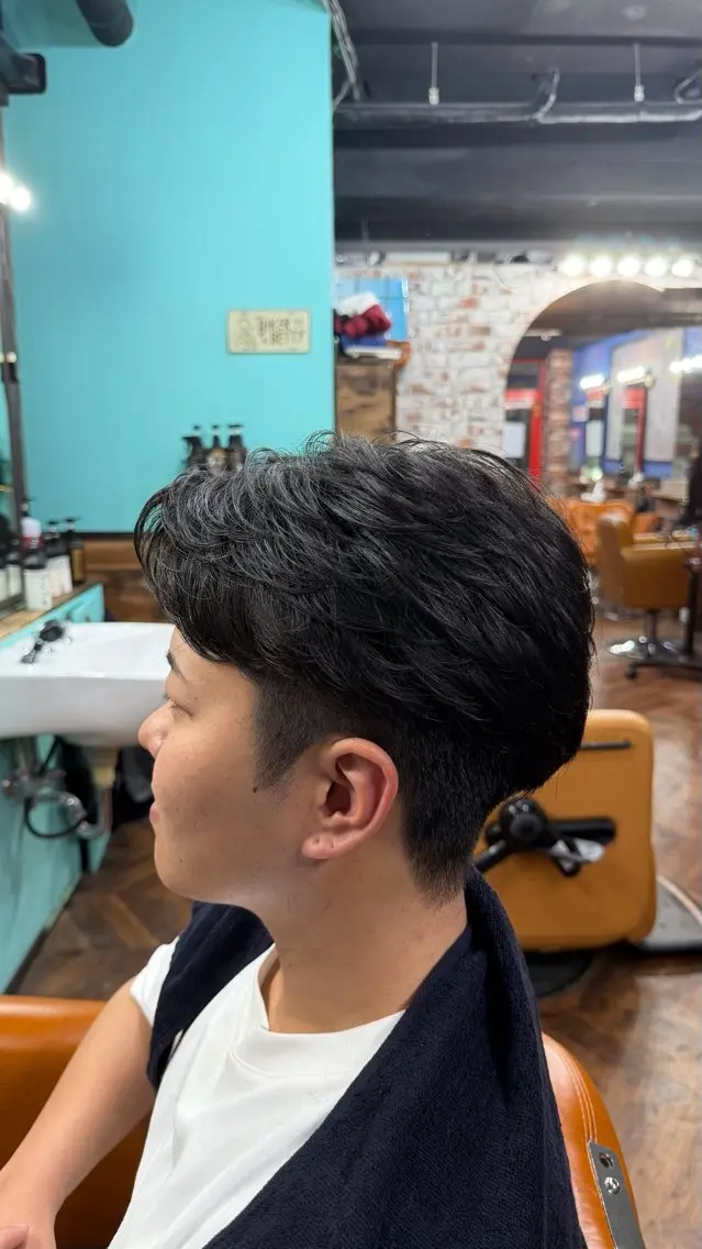 ミディアム ミディアムパーマ カット 🇰🇷韓国風 メンズ/吉田大晴のヘアスタイル