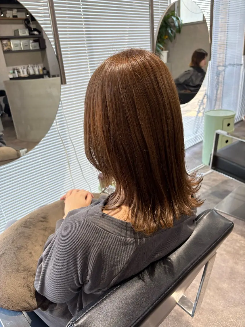 ミディアム カラー 井手 素子のヘアスタイル