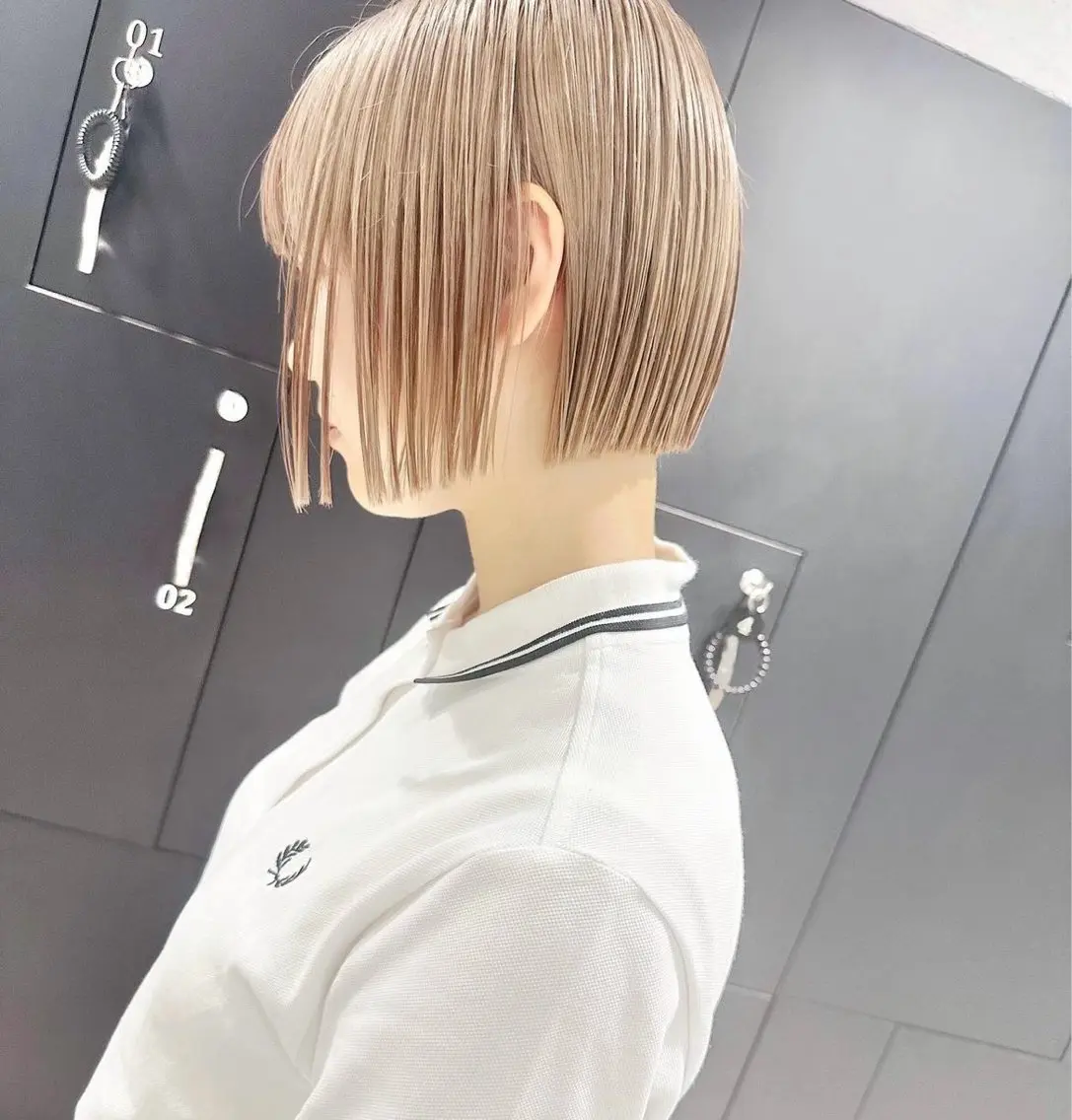 ショート カラー ベージュカラー ミルクティーベージュ 店長/髪質改善 艶カラー/清水祥偉のヘアスタイル