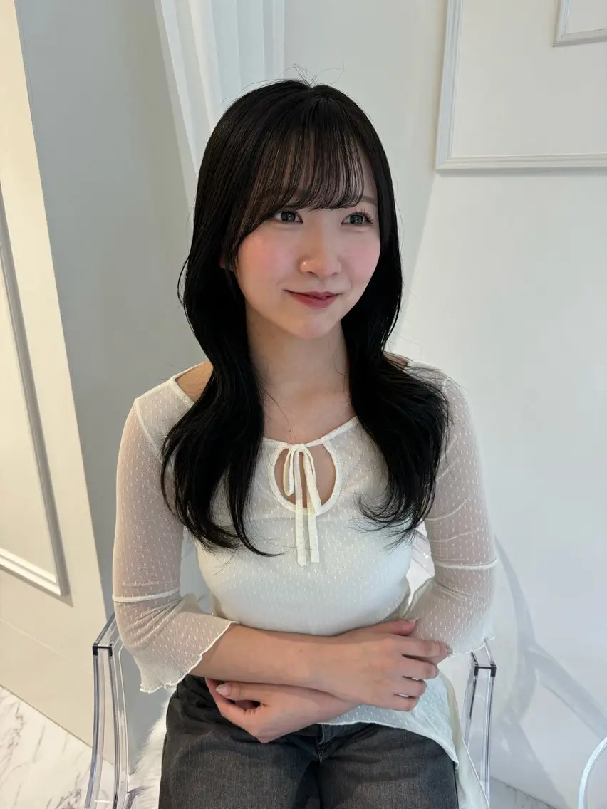 ロング カラー カット ヘアカラー ParveMix🍀 藤原愛未のヘアスタイル