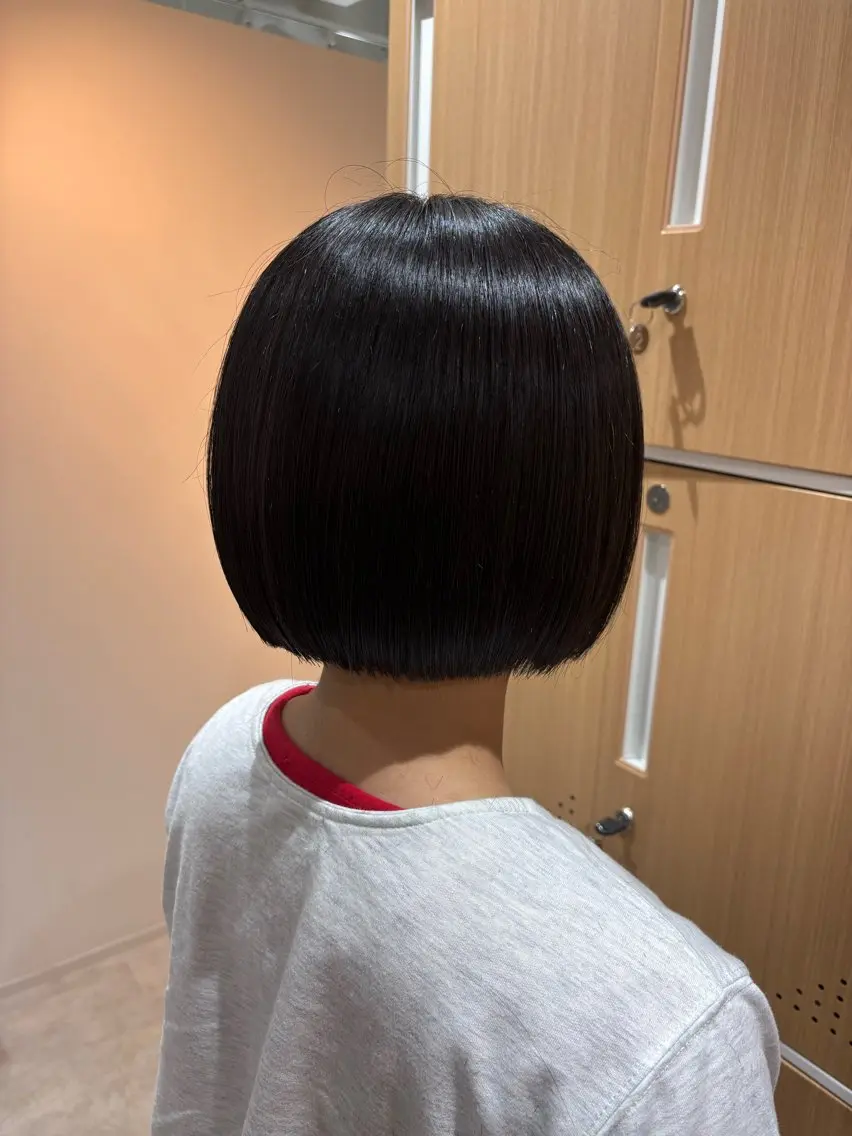 ショート キッズ 切りっぱなしボブ ボブ 🤍美髪縮毛/髪質 改善/池上夏凜🤍のヘアスタイル