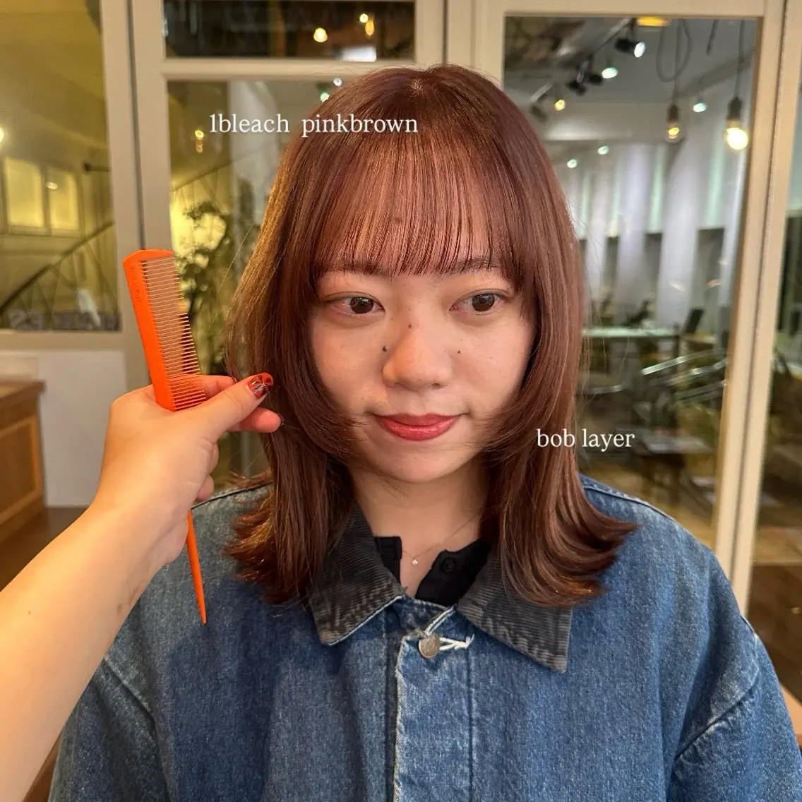 カラー ブリーチ ブラウンカラー ピンクカラー misaki morimoto🌱のヘアスタイル