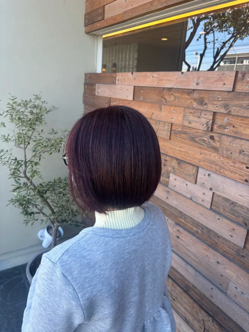 ショート カラー ボブ カット ヘアカラー トリートメント 佐藤 優里のヘアスタイル