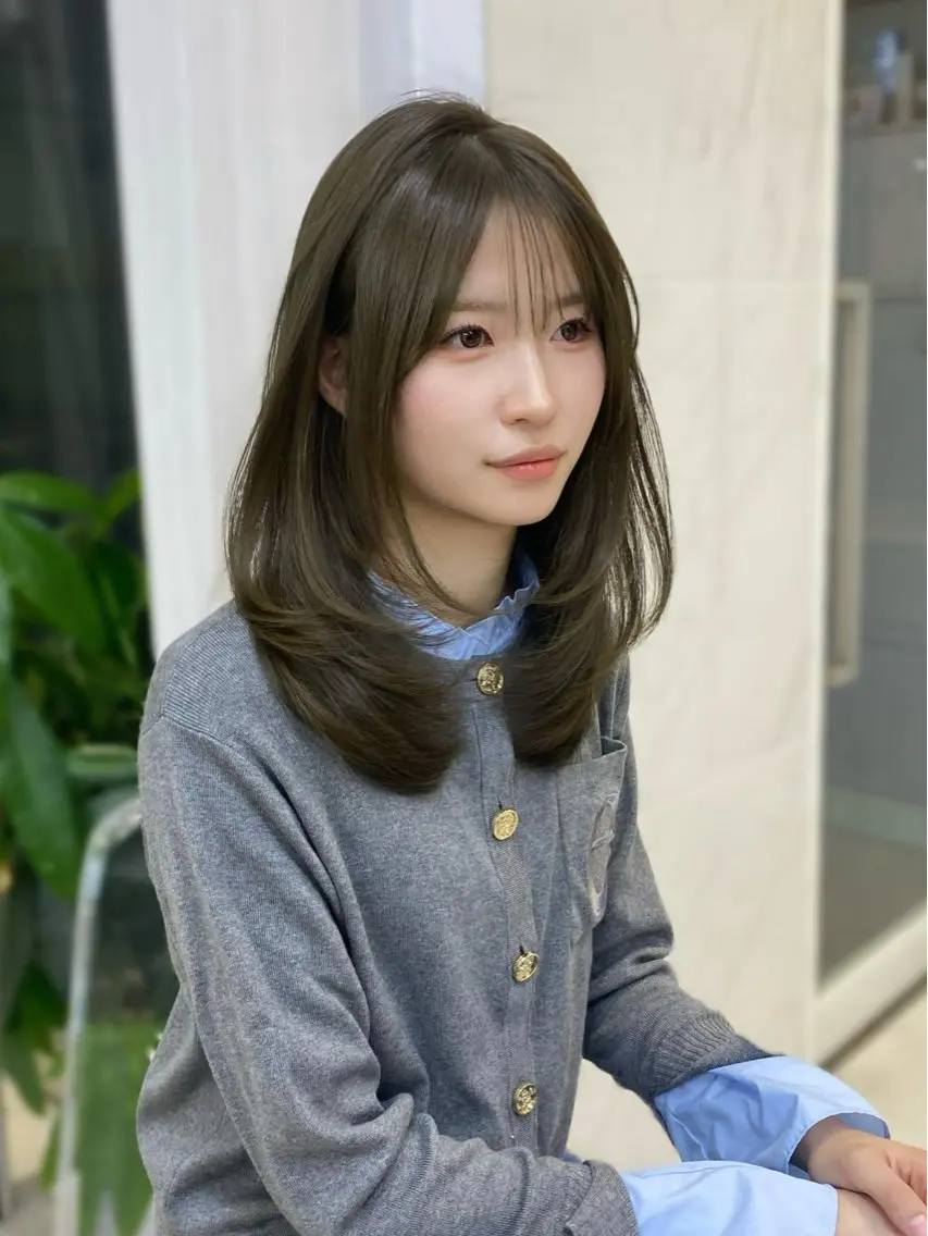 ミディアム 透明感カラー‎🤍 ゆかこ🐈‍⬛のヘアスタイル
