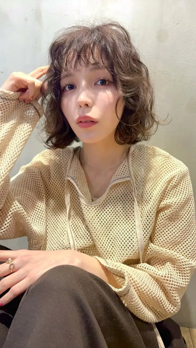 パーマ カット パーマ ゆるふわパーマ🌼 アレンジ🌼リョウカのヘアスタイル