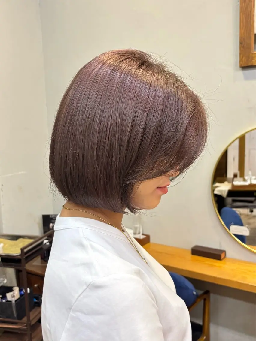 ショート カラー ブラウンカラー ラベンダーカラー ラベンダーブラウン ヘアカラー ruup Rell スズカのヘアスタイル