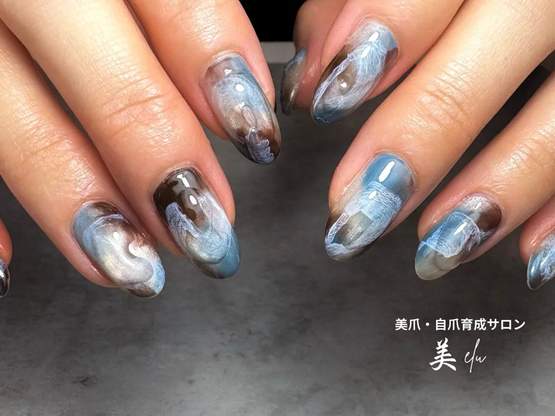 ネイル ジェルネイル 持ち込み ニュアンスネイル ハンドネイル 美爪・自爪育成サロン 美elu(ビエル)のネイルデザイン