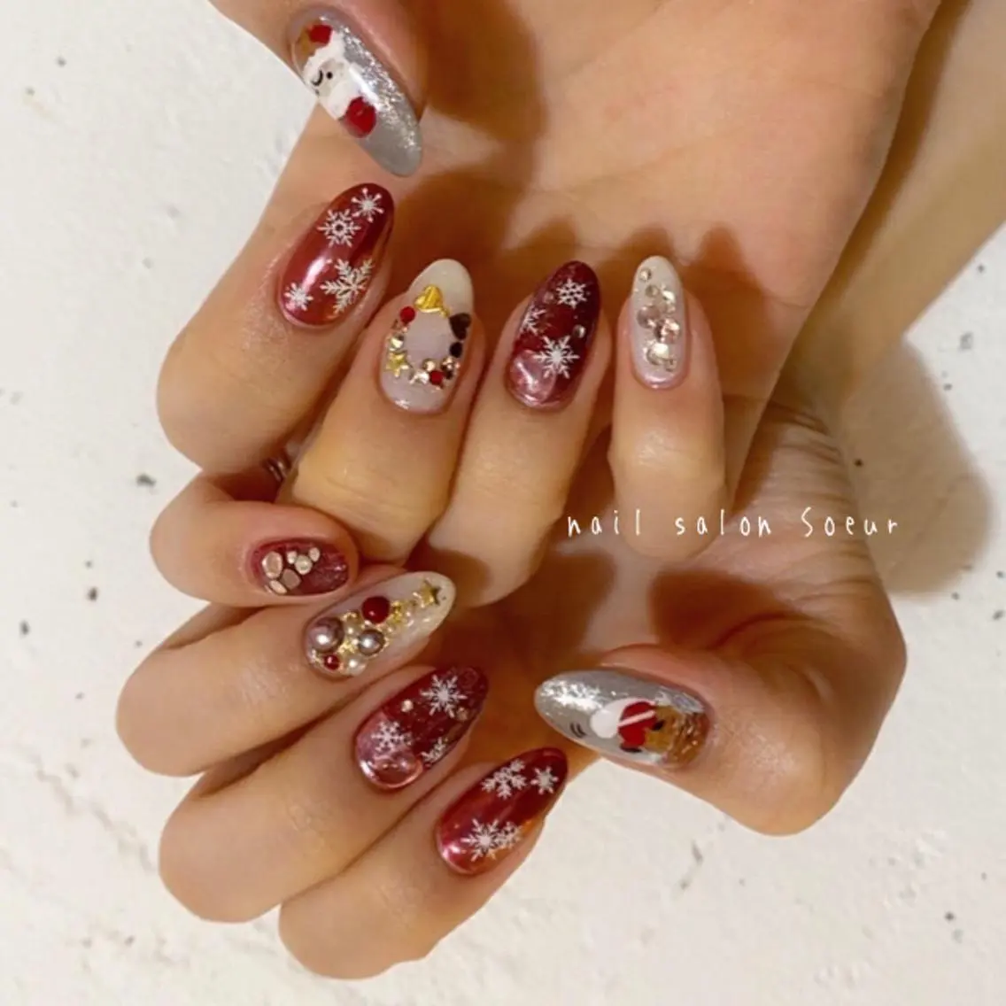 ネイル アートネイル ジェルネイル ミラーネイル 持ち込み ハンドネイル nail salon Soeurのネイルデザイン