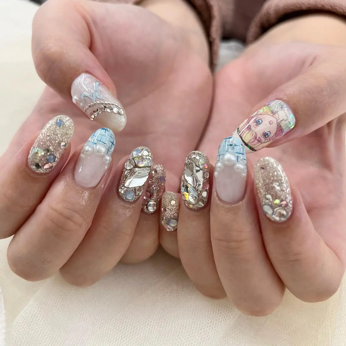 セミロング ハンドネイル 池袋痛ネイル Nok. 渡辺のネイルデザイン