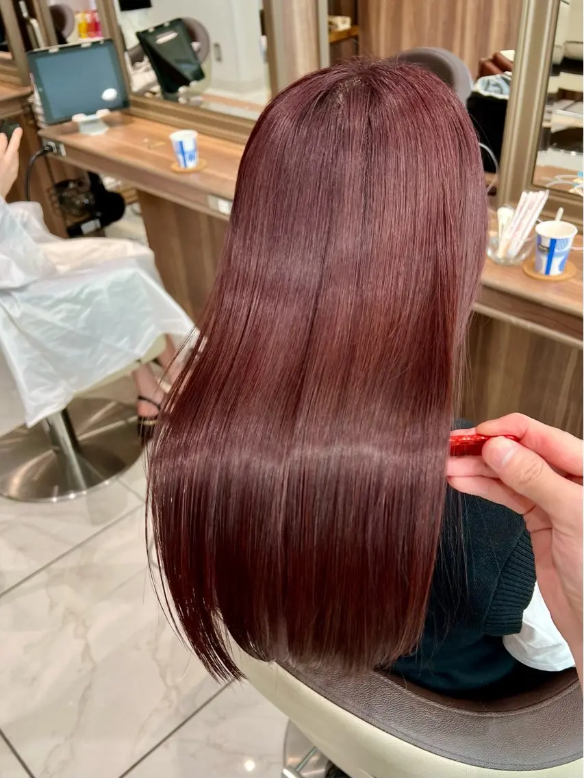 ロング カット ヘアカラー トリートメント 髪質改善縮毛矯正 谷口雄太のヘアスタイル
