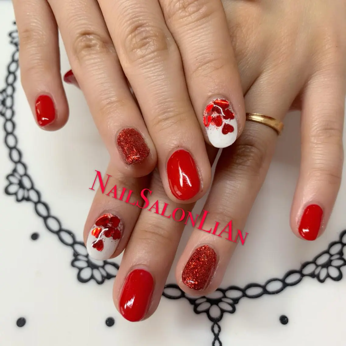 ネイル アートネイル 持ち込み シンプルネイル ストーンネイル NailSalon LiAnのネイルデザイン