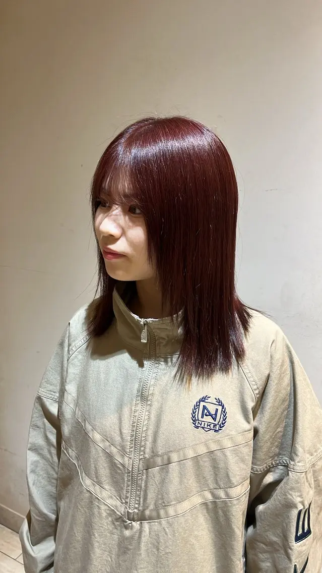 カラー ボルドーカラー 大人可愛い/韓国 レイヤー🎀まおのヘアスタイル