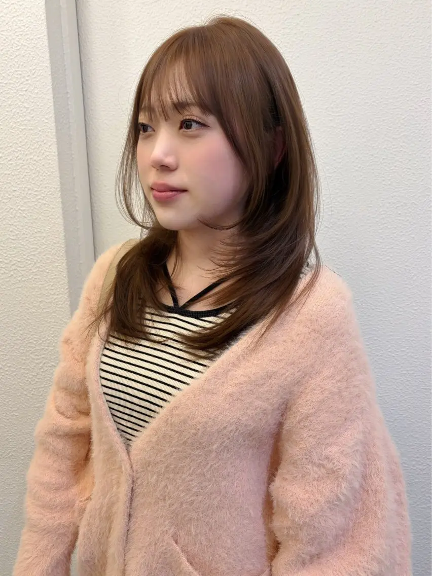 ミディアム ミディアムレイヤー アッシュ 韓国風ヘア レイヤーカット 髙杉 心のヘアスタイル
