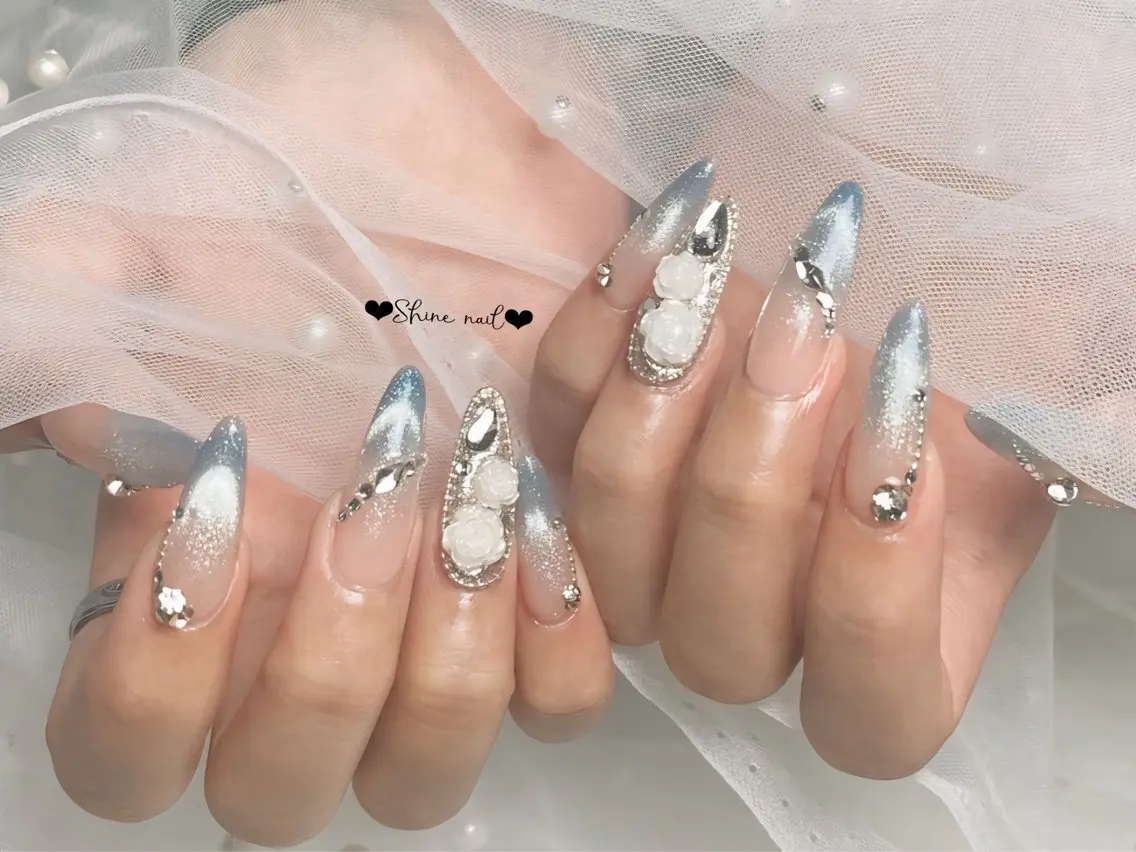 ネイル ハンドネイル shine 🎀 長さ出し専門のネイルデザイン