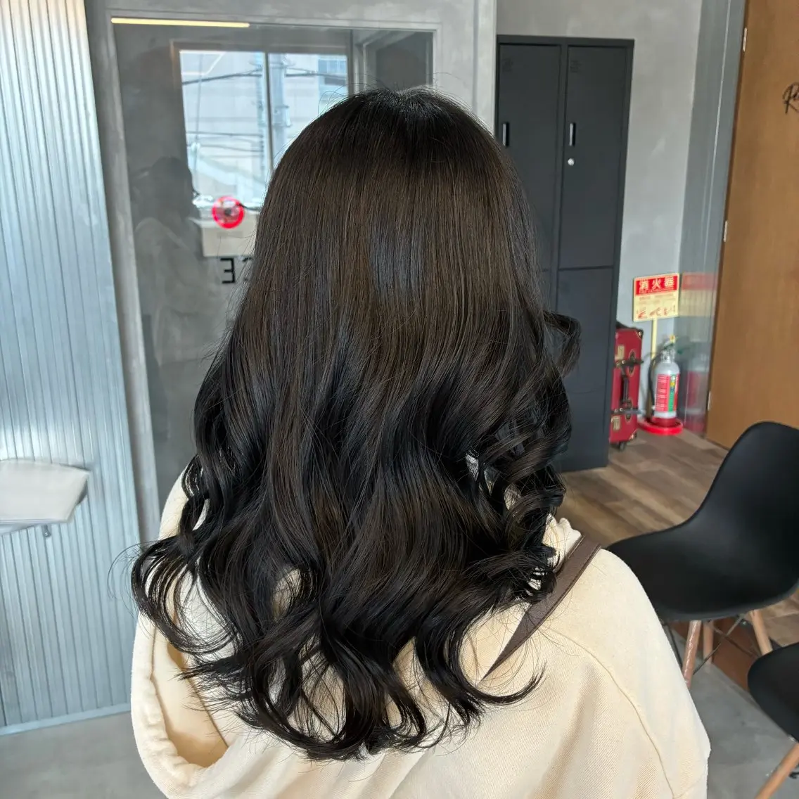 ロング カラー 黒髪 ブルーカラー ブルーブラック 透明感カラー オレンジ ヘアカラー トリートメント ⭐️フウタ⭐️/郡山 /透明感カラーのヘアスタイル