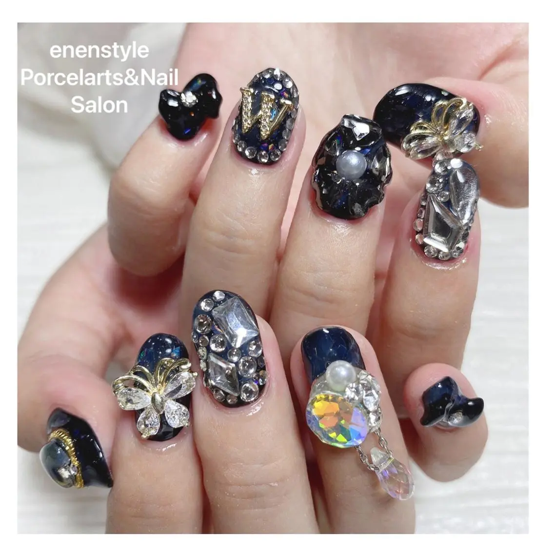 ミディアム ネイル 🐾enen style 🐾のネイルデザイン