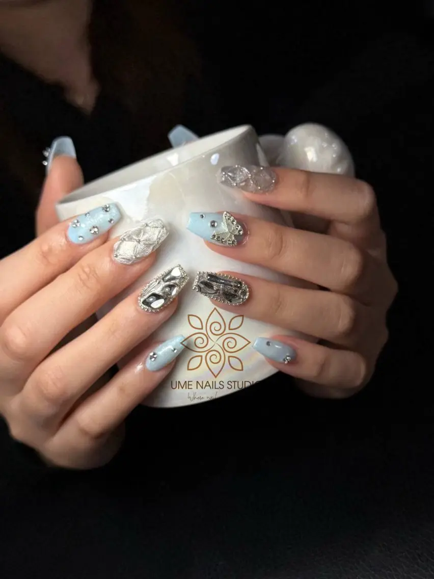 ネイル チークネイル クリアネイル ガーリー キラキラネイル 韓国ネイル ハンドネイル Ume Nail Studioのネイルデザイン