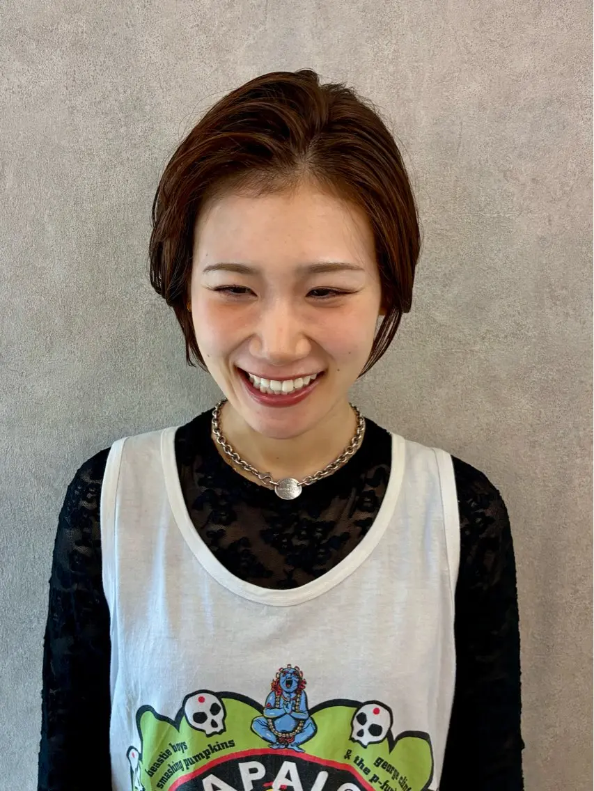 ショート カラー ショートボブ アディクシーカラー ダブルカラー イルミナカラー ボブ カット ヘアカラー トリートメント 松崎愛 大宮/ 縮毛矯正/ショートのヘアスタイル