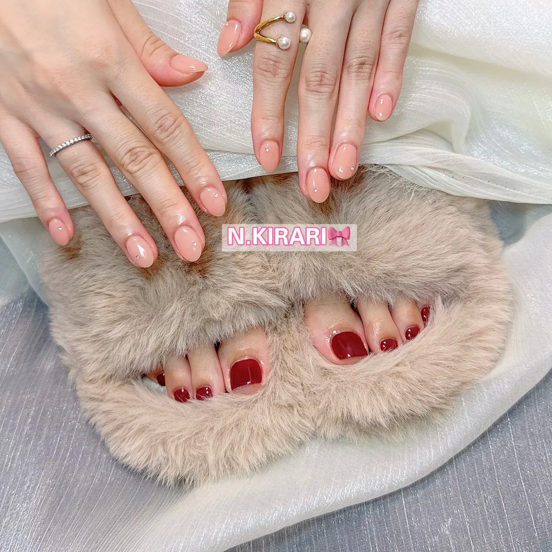ネイル ストーンネイル ハンドネイル フットネイル ハンドケア N.KIRARI nail salonのネイルデザイン