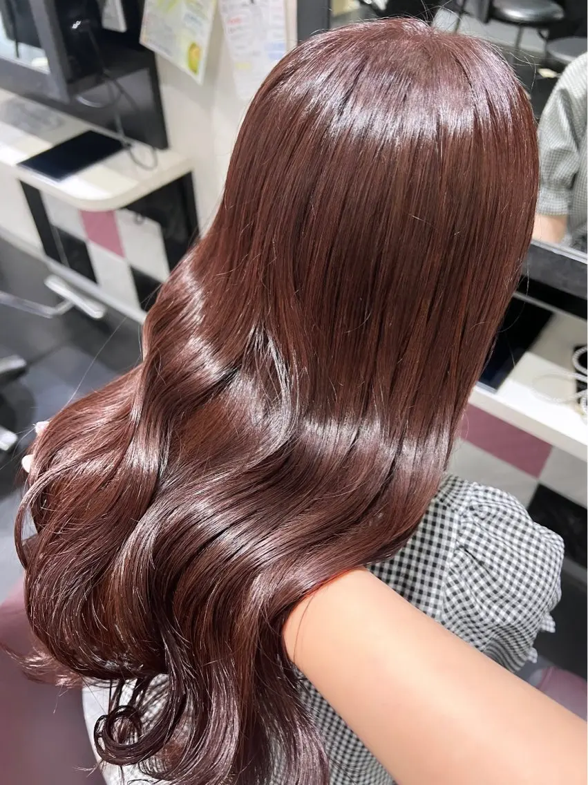 ロング カラー ブリーチ ブラウンカラー カシス ココアブラウン ラベンダーカラー カット ヘアカラー トリートメント 艶髪 ♡Tomiyaのヘアスタイル