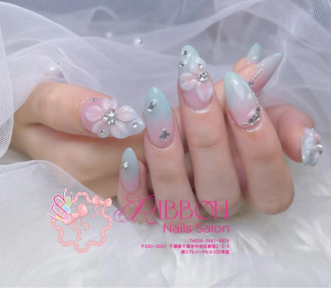 ネイル フットネイル フレンチネイル ジェルネイル マグネットネイル 持ち込み ハンドネイル Ribbonnail salonのネイルデザイン