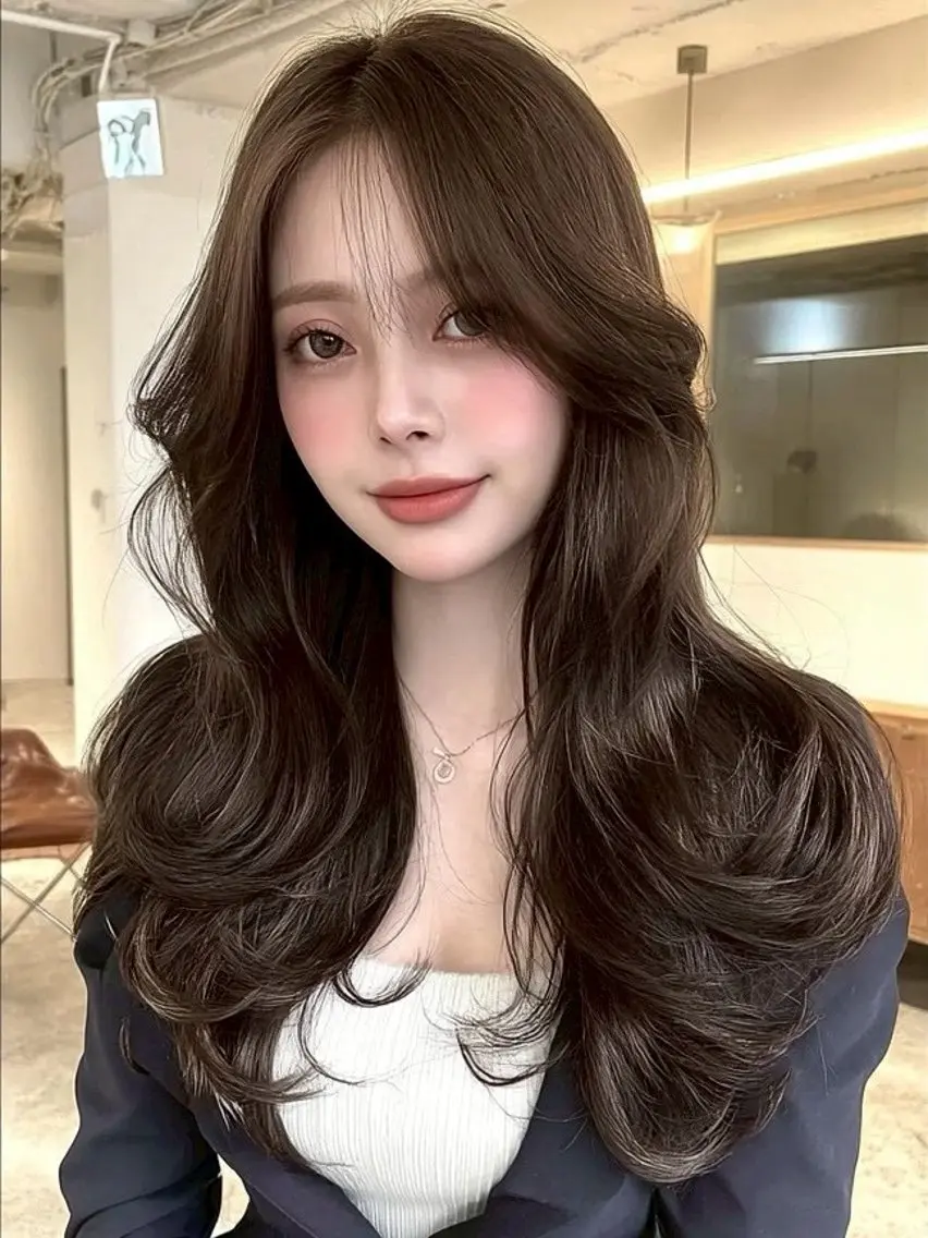 ロング カラー カット ヘアカラー トリートメント ✂️垢抜け/トレンド レイヤー/韓国/IRのヘアスタイル