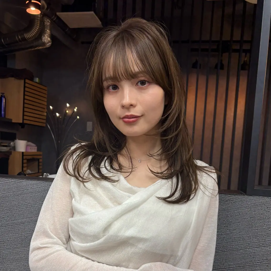 ロング カット ヘアカラー トリートメント 神戸レイヤーカット 顔周り／骨格診断のヘアスタイル