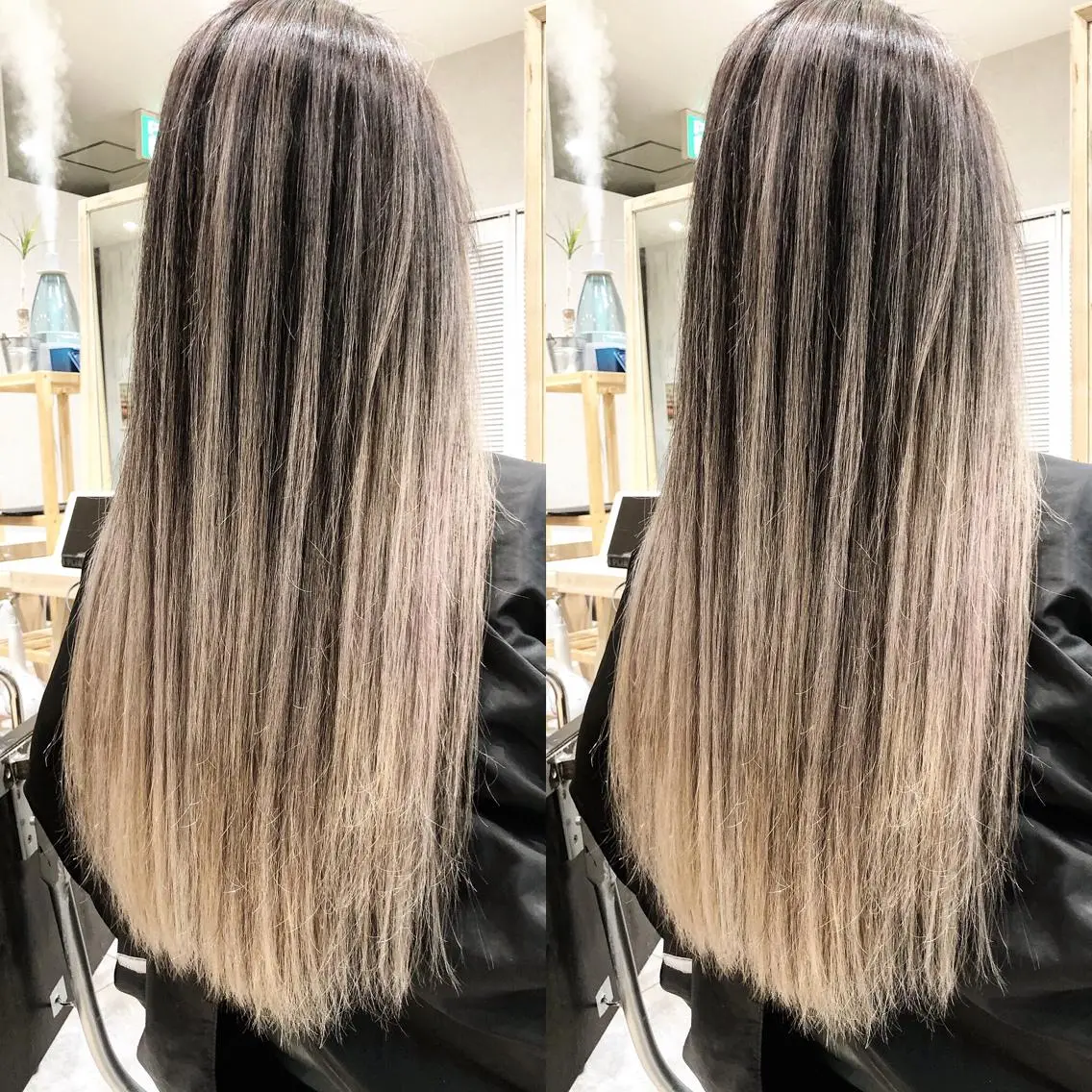 ロング カラー バレイヤージュ レイヤーカット タナカ タクヤのヘアスタイル