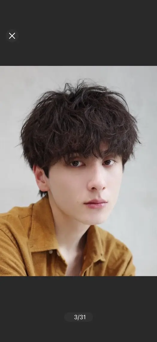 パーマ メンズ 白井 世那のヘアスタイル