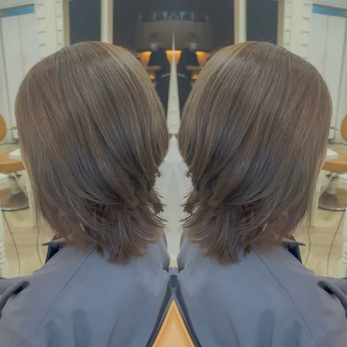 ミディアム レイヤーカット ウルフカット 塚本/豊橋メンズ特化 パーマ、ヘッドスパのヘアスタイル