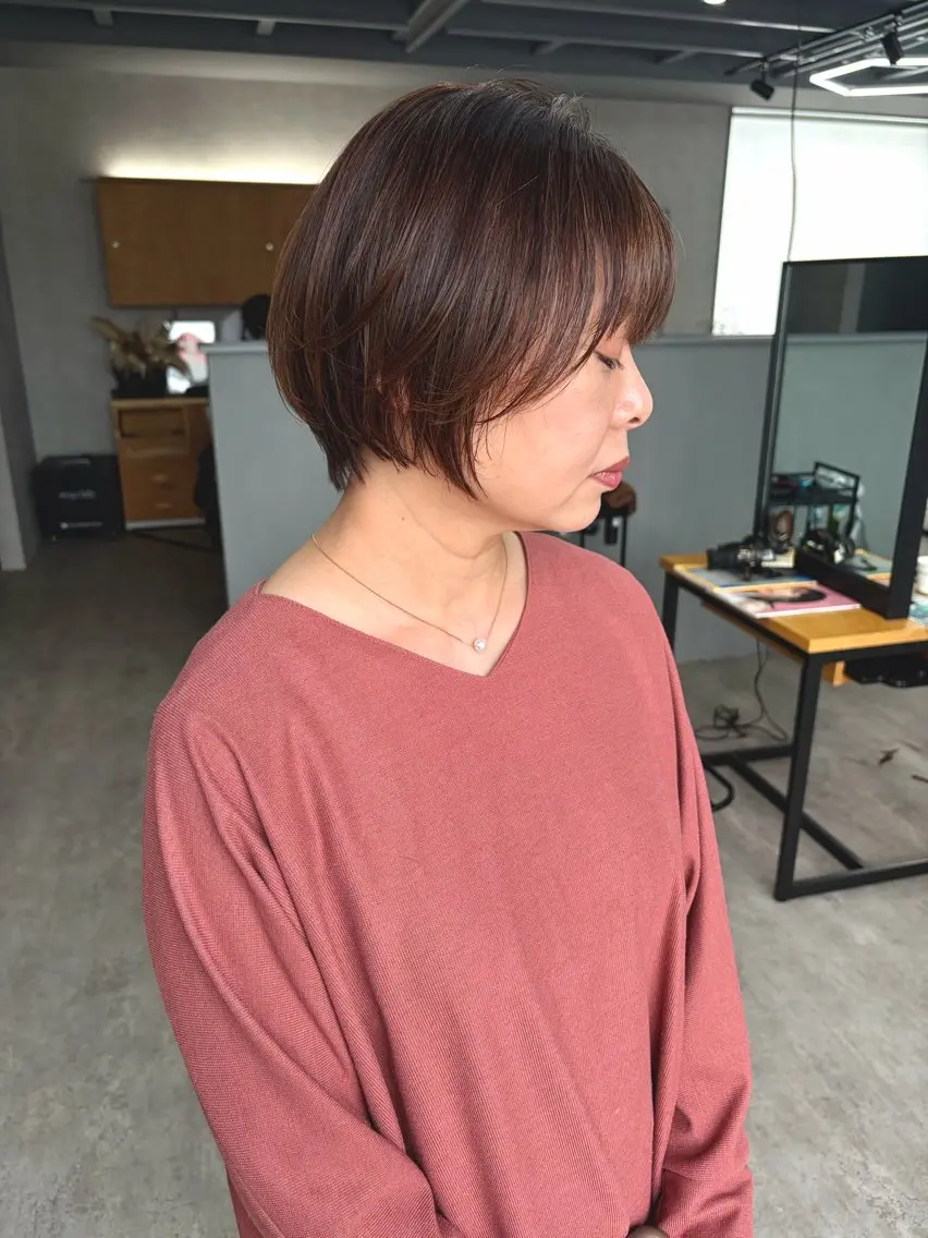 ショート カラー くびれヘア ショートヘア カット ヘアカラー トリートメント S. Hitomiのヘアスタイル