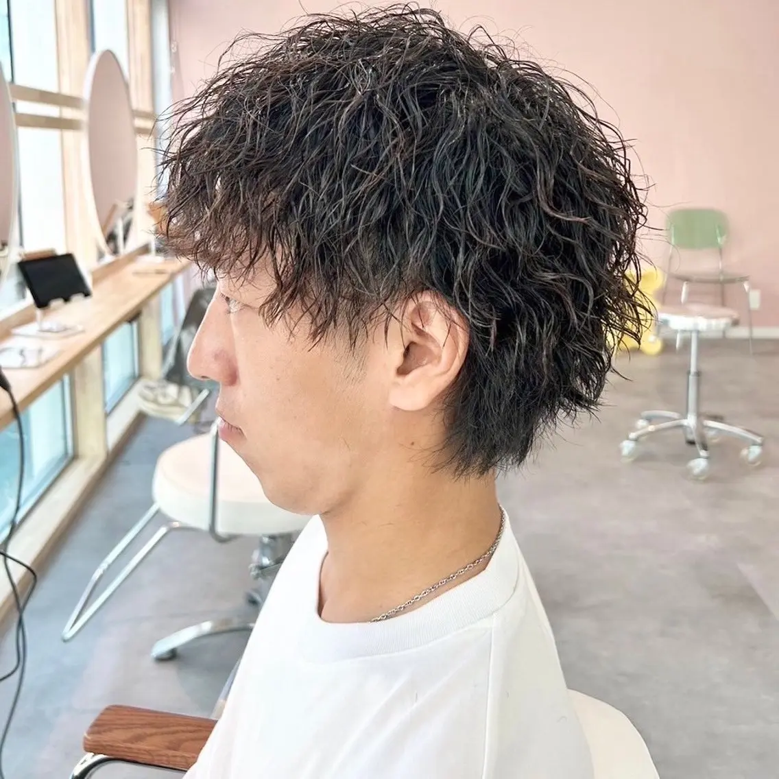 パーマ メンズ センターパート マッシュ メンズパーマ スパイキーショート ツイストスパイラルパーマ 🍒中川葵久美🍒 レイヤー/メンズのヘアスタイル