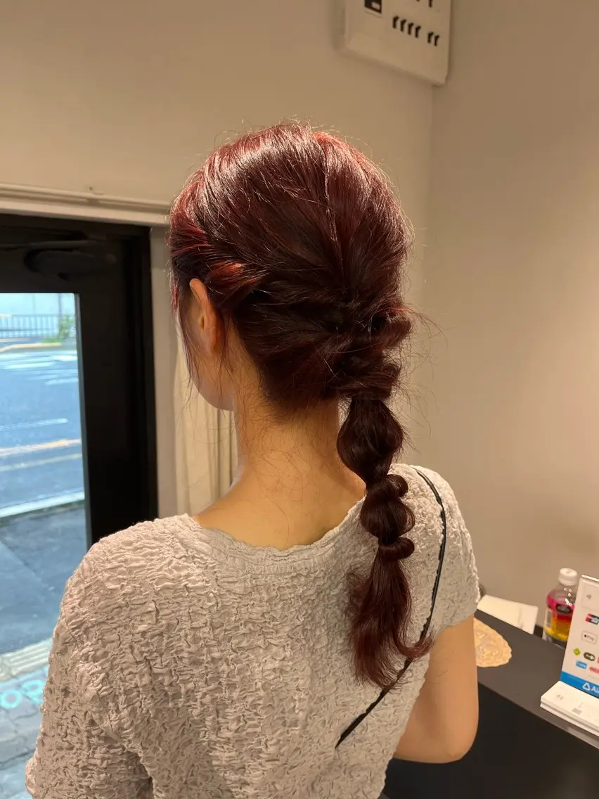 セミロング ヘアアレンジ ヘアセット 庄内＊三国baron ANJUのヘアスタイル