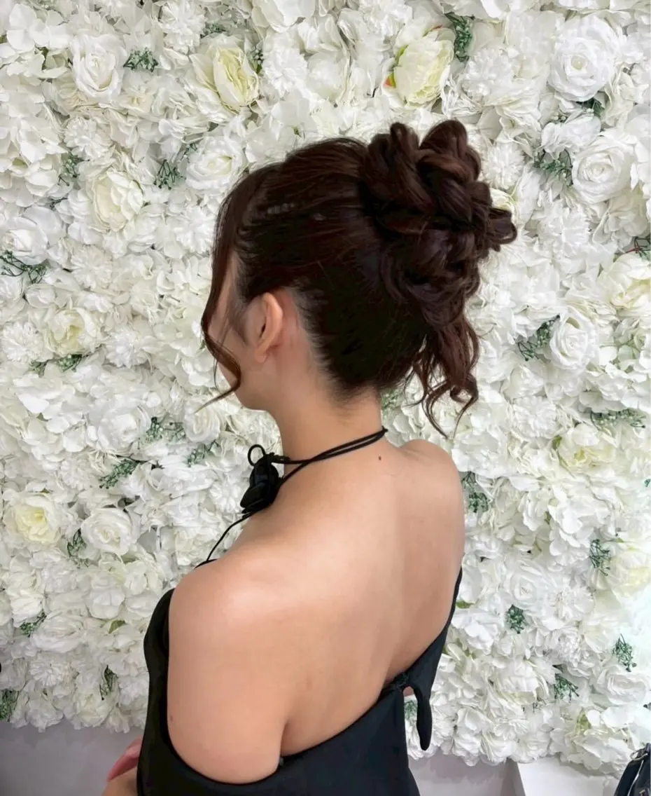 ヘアセット 結婚式お呼ばれ/パーティーヘアの写真