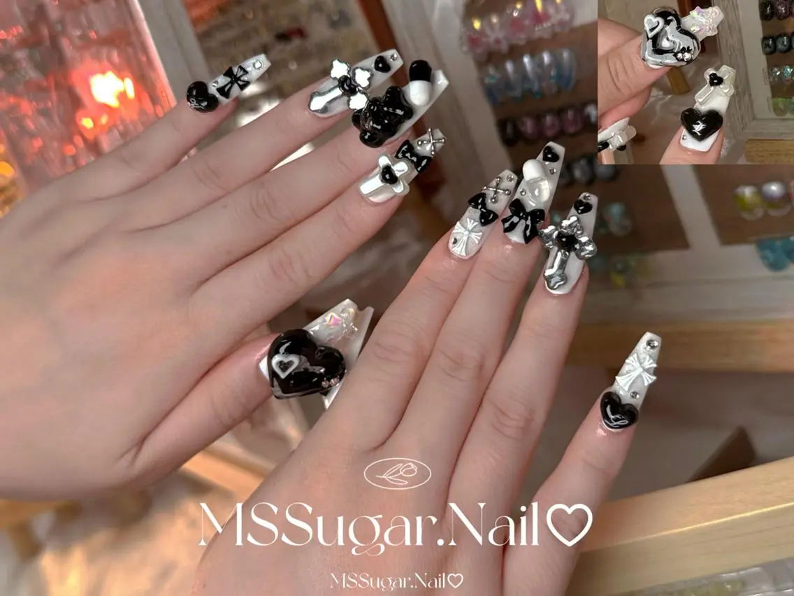 ネイル ハロウィン ロングネイル マグネットネイル スカルプネイル ネイルチップ MSSugar Nailのネイルデザイン